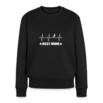 Mama - Frauen Premium Bio Pullover - Schwarz - Vorne - Julia (174cm)