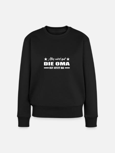 Oma - Frauen Premium Bio Pullover - Schwarz