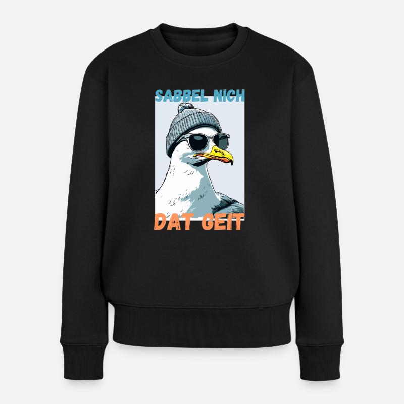 Sabbel nich dat geit Hamburg Dialekt Möwe Lustig - Frauen Premium Bio Pullover - Schwarz