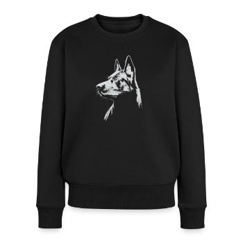 Motif de personnalisation de la tête de berger allemand - Pull Premium bio Femme - noir - Devant - Julia (174cm)