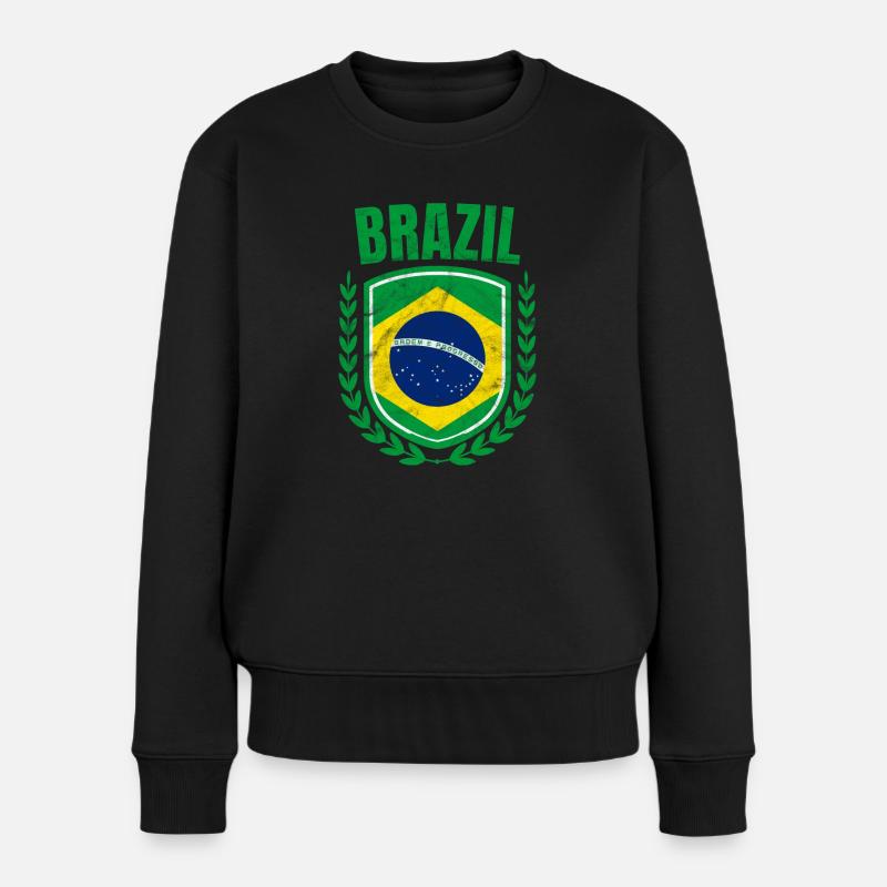 Brasilien - Frauen Premium Bio Pullover - Schwarz