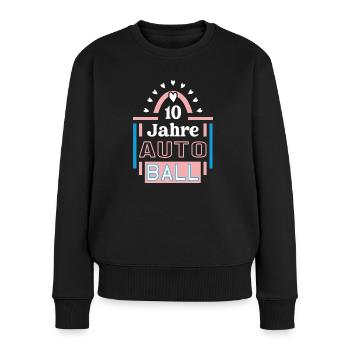 Autoball Jubiläum 10 Jahre Trainerin Spielerin - Frauen Premium Bio Pullover - Schwarz - Vorne - Julia (174cm)