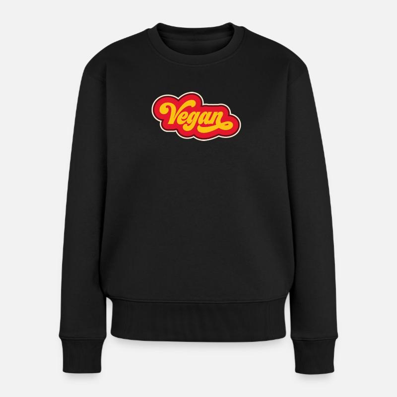 Vegan - Frauen Premium Bio Pullover - Schwarz