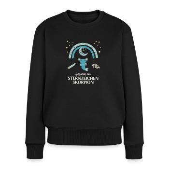 Skorpion Sternzeichen Geburtstag Sternenbild - Frauen Premium Bio Pullover - Schwarz - Vorne - Julia (174cm)