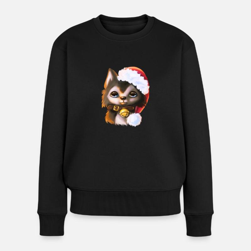 Christmas Husky - Frauen Premium Bio Pullover - Schwarz