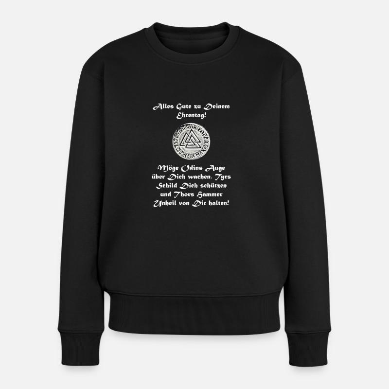 Odin Geburtstag - Frauen Premium Bio Pullover - Schwarz