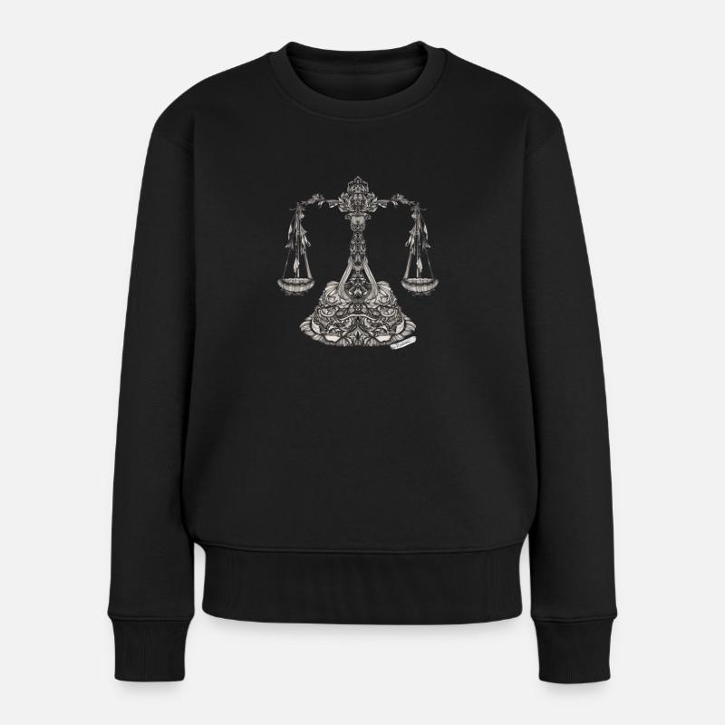 Waage Sternzeichen - Frauen Premium Bio Pullover - Schwarz