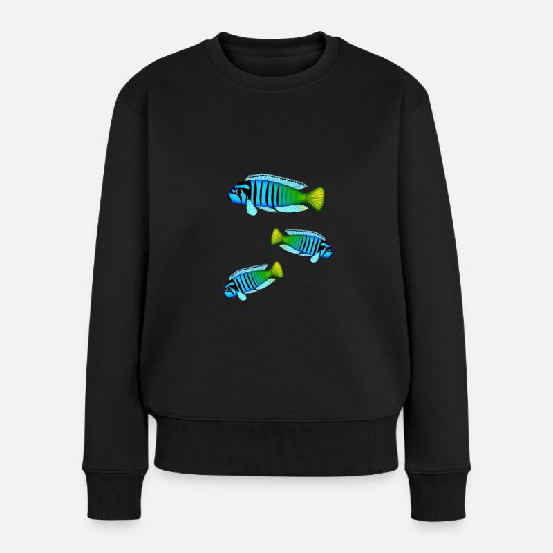 Fisch Barsch Bunt Barsche Afrikanische Malawi - Frauen Premium Bio Pullover - Schwarz