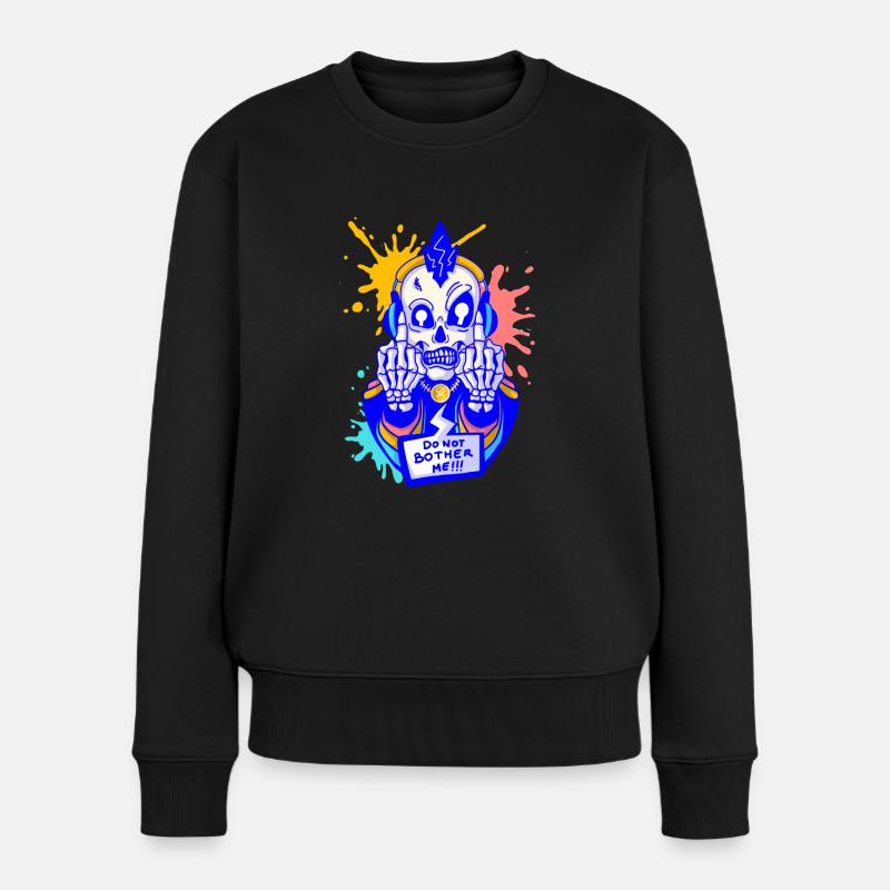 Skull Dude - Frauen Premium Bio Pullover - Schwarz