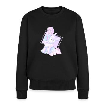 girl with bear for babies - Women's Premium Organic Jumper - black - Front - Julia (174cm)