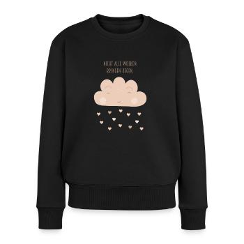 Not all clouds bring rain beige boho hearts - Women's Premium Organic Jumper - black - Front - Julia (174cm)