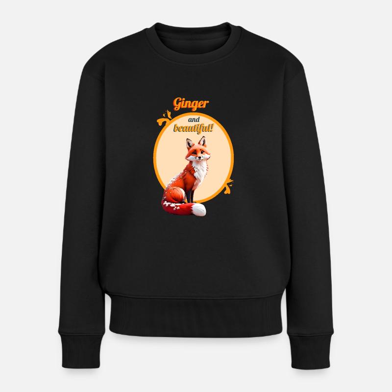 Ce beau renard roux - Pull Premium bio Femme - noir
