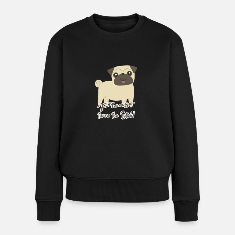 Pug Pug Gift - Women's Premium Organic Jumper - black