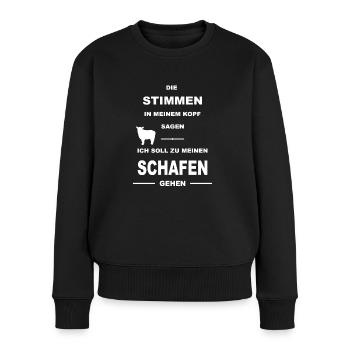 Schaf Schafe Lamm Wolle Tier Schäfer Schäfchen - Frauen Premium Bio Pullover - Schwarz - Vorne - Julia (174cm)