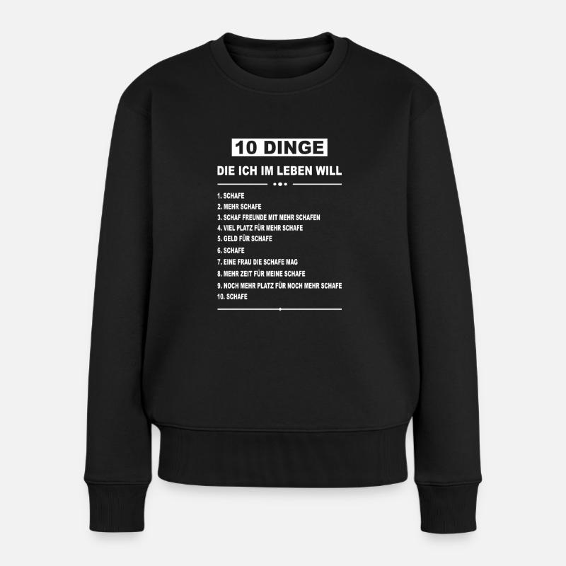 Schaf Schafe Lamm Wolle Tier Schäfer Schäfchen - Frauen Premium Bio Pullover - Schwarz
