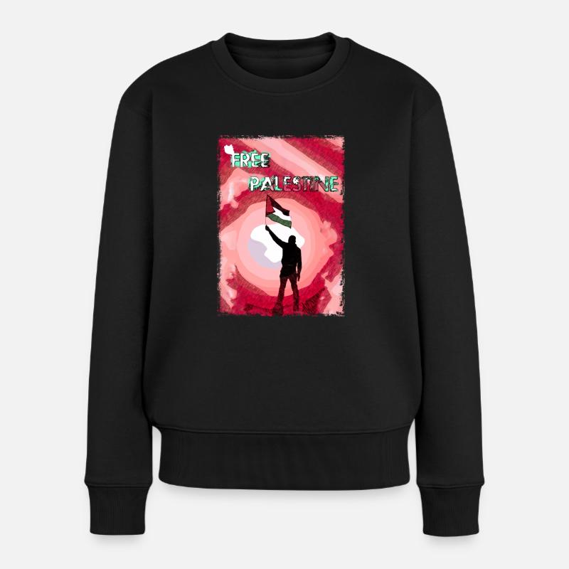 Kostenlose Palästina-Flagge P5 - Frauen Premium Bio Pullover - Schwarz