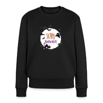 Gruseliger Holzarbeiter - Frauen Premium Bio Pullover - Schwarz - Vorne - Julia (174cm)