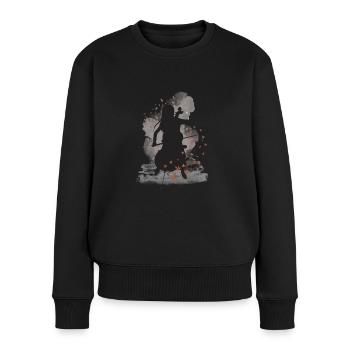 Cello, Cello spielen, Musik, Mittwoch, Serie - Frauen Premium Bio Pullover - Schwarz - Vorne - Julia (174cm)