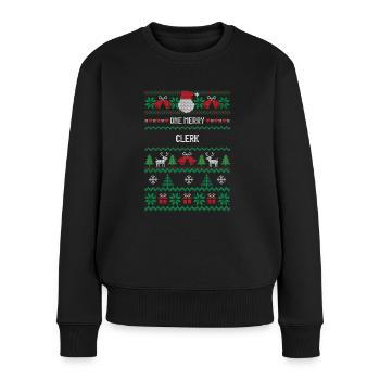 Un joyeux commis - Pull Premium bio Femme - noir - Devant - Julia (174cm)