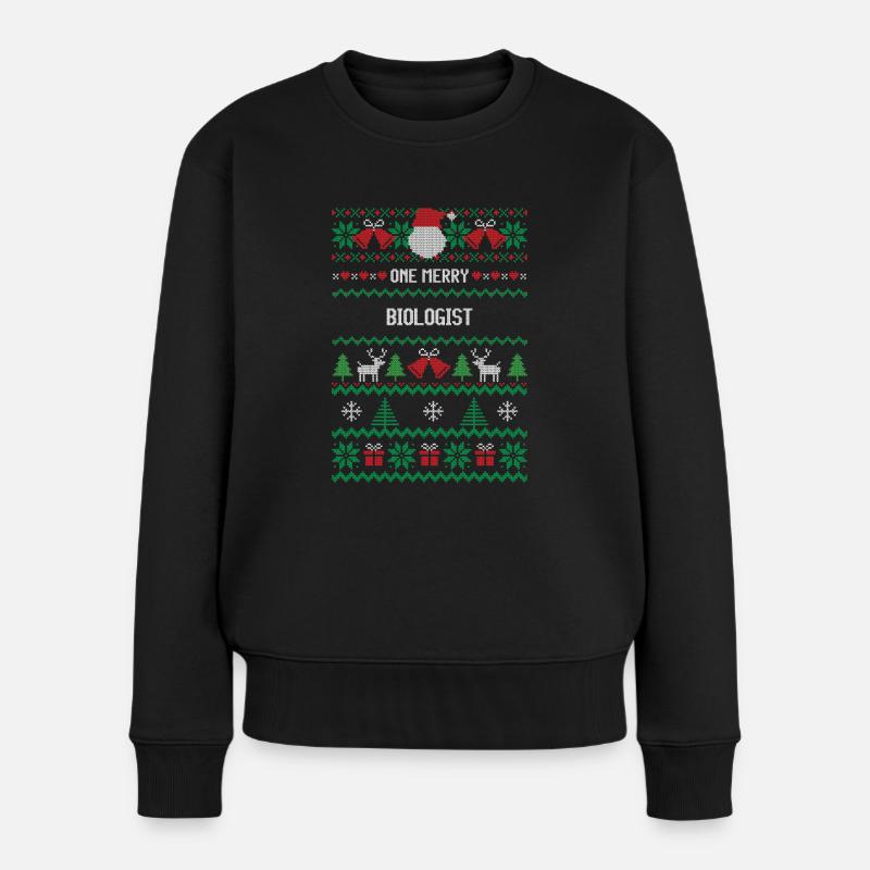 Ein fröhlicher Biologe - Frauen Premium Bio Pullover - Schwarz