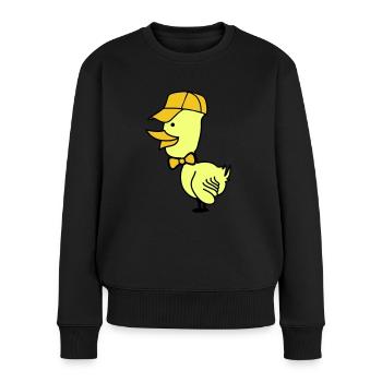 ente cap - Frauen Premium Bio Pullover - Schwarz - Vorne - Julia (174cm)