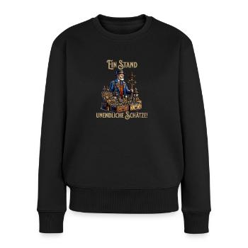 Flohmarkt Trödelverkäufer Antiquitätenhändler - Frauen Premium Bio Pullover - Schwarz - Vorne - Julia (174cm)