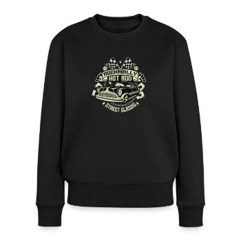 Rockabilly Hot Rod - Frauen Premium Bio Pullover - Schwarz - Vorne - Julia (174cm)