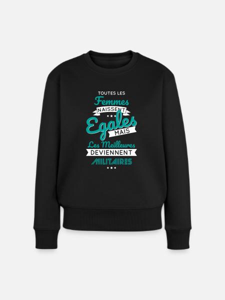 Femmes égales les meilleures deviennent militaires - Pull Premium bio Femme - noir