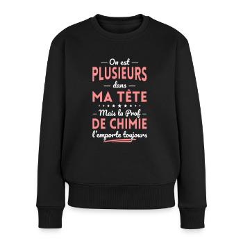 Plusieurs dans tête la Prof de Chimie l'emporte - Pull Premium bio Femme - noir - Devant - Julia (174cm)