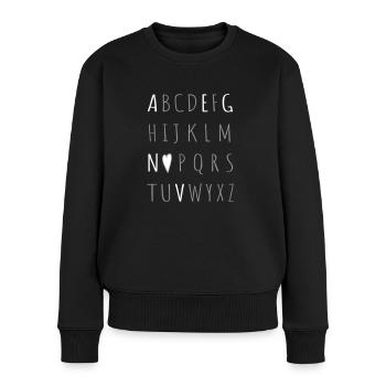 love vegan - Frauen Premium Bio Pullover - Schwarz - Vorne - Julia (174cm)