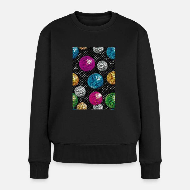 discokugeln,discokugel,party,karneval - Frauen Premium Bio Pullover - Schwarz