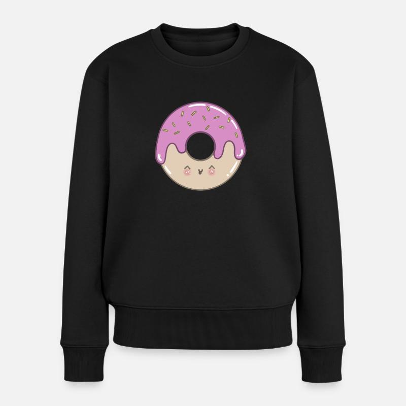 Süßer Donut - Frauen Premium Bio Pullover - Schwarz