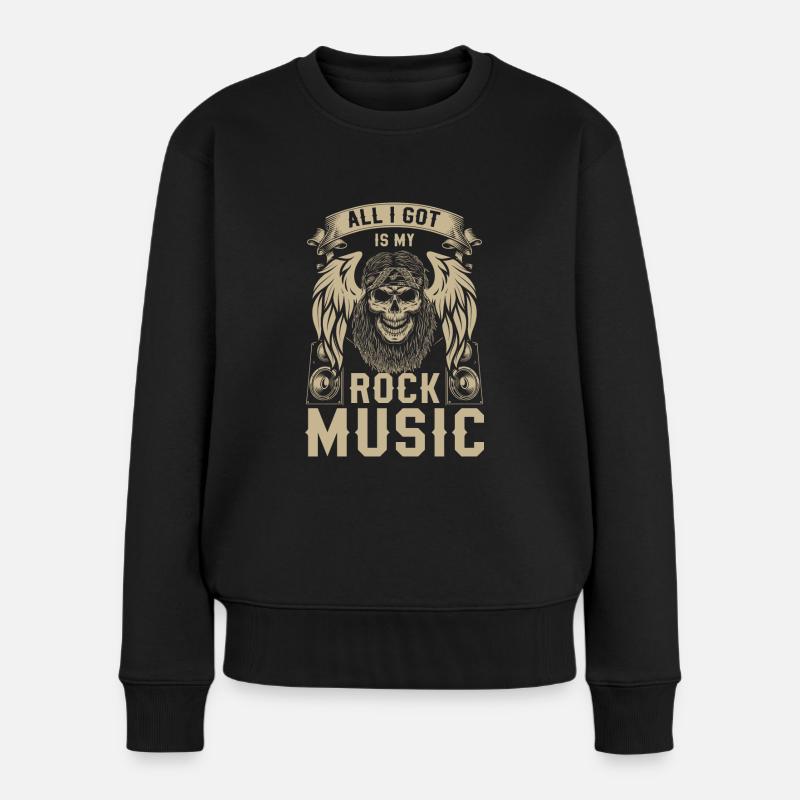 Rock Hardrocker Heavy Metal - Frauen Premium Bio Pullover - Schwarz