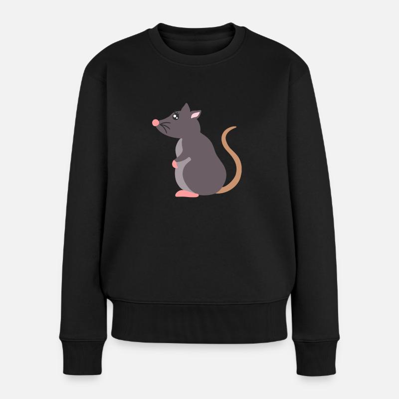 Ratte - Frauen Premium Bio Pullover - Schwarz