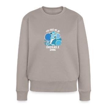 Taucher tauchen Sporttaucher Gerätetauchen - Frauen Premium Bio Pullover - Taupe - Vorne - Julia (174cm)