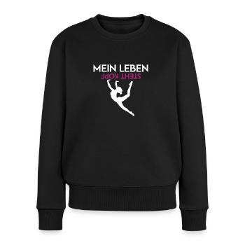 Mein Leben Steht Kopf Turnerin Turnen Kunstturner - Frauen Premium Bio Pullover - Schwarz - Vorne - Julia (174cm)