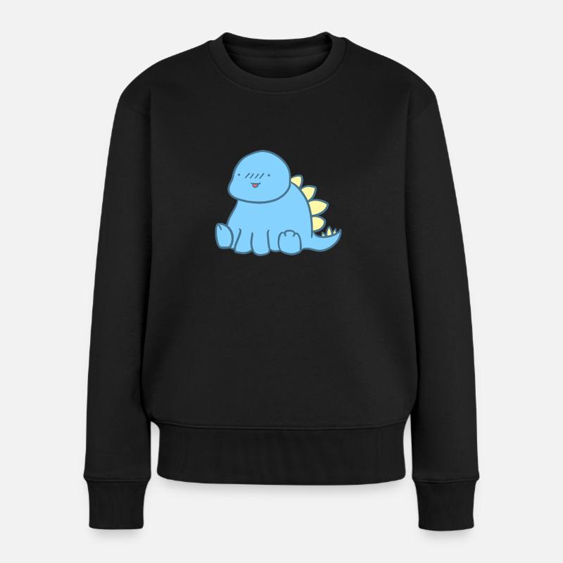 Süßer Dino - Frauen Premium Bio Pullover - Schwarz