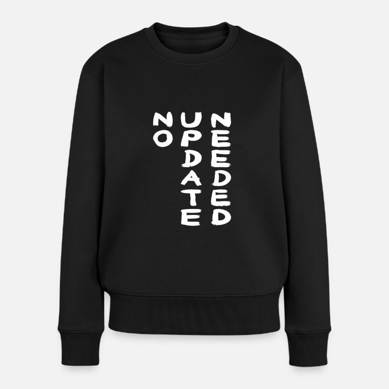 NO UPDATE white - Frauen Premium Bio Pullover - Schwarz