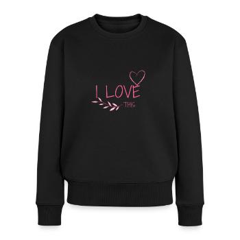 I LOVE This - Pull Premium bio Femme - noir - Devant - Julia (174cm)