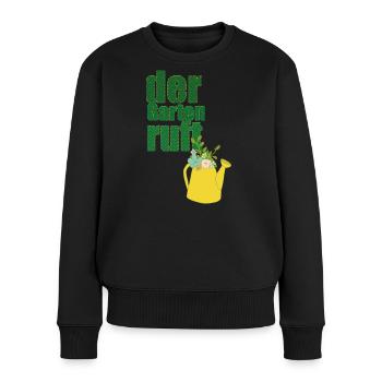 der garten ruft - Frauen Premium Bio Pullover - Schwarz - Vorne - Julia (174cm)