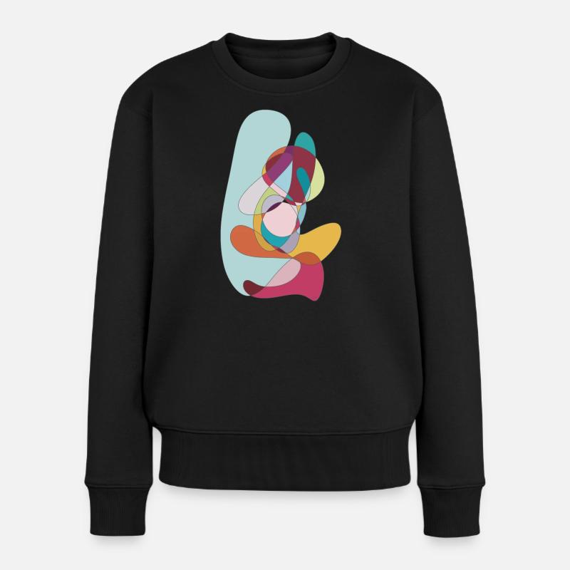 Farbwirbel Abstrakt - Frauen Premium Bio Pullover - Schwarz