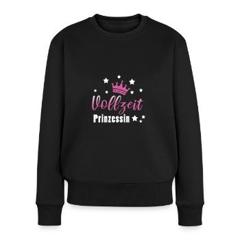 Vollzeitprinzessin Prinzessin Mädchen - Frauen Premium Bio Pullover - Schwarz - Vorne - Julia (174cm)