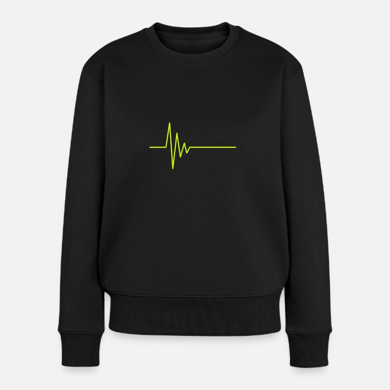 Battement de coeur ECG - Pull Premium bio Femme - noir