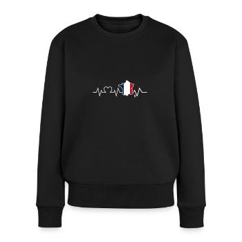 Franzosen Französisch Frankreich - Frauen Premium Bio Pullover - Schwarz - Vorne - Julia (174cm)