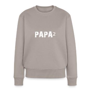 Papa hoch 2 - Familie - Gay - Homosexualität - Frauen Premium Bio Pullover - Taupe - Vorne - Julia (174cm)