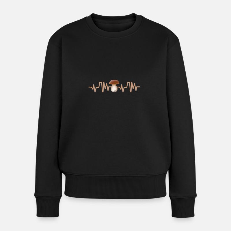 Cep Pilz Herzschlag Pilz Pilz - Frauen Premium Bio Pullover - Schwarz