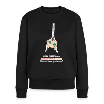 Baby Schwangerschaft Loading Schwanger Babybauch - Frauen Premium Bio Pullover - Schwarz - Vorne - Julia (174cm)