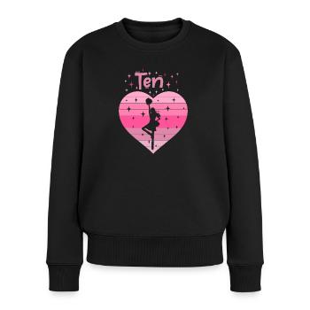 10. Geburtstag Tochter Mädchen Cheerleader - Frauen Premium Bio Pullover - Schwarz - Vorne - Julia (174cm)