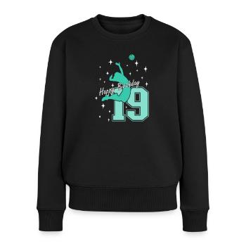 19. Geburtstag Volleyball Volleyballspielerin - Frauen Premium Bio Pullover - Schwarz - Vorne - Julia (174cm)