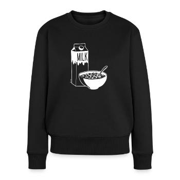 Dice Krispies - Weiß - Frauen Premium Bio Pullover - Schwarz - Vorne - Julia (174cm)